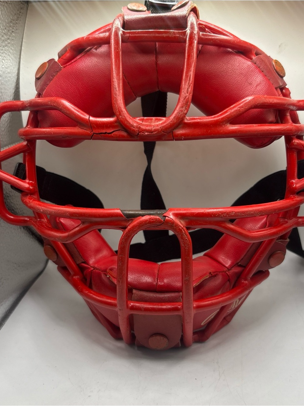 Vintage 1980's Rawlings Red Catcher's Mask Adult Baseball Softball